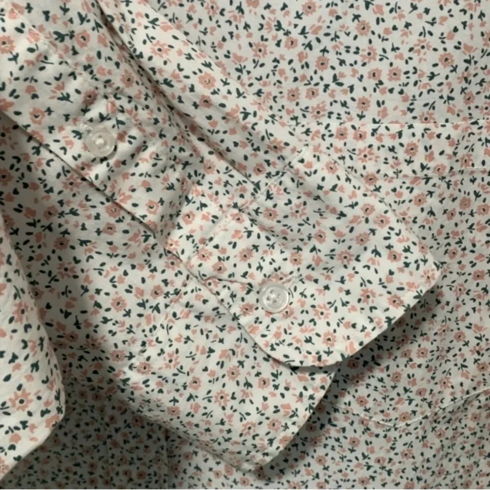 J. Crew Men's White Subtle Floral Button Up Shirt Slim Fit Size XXL 98% Cotton